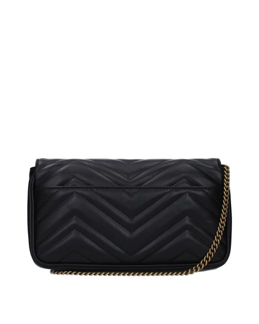 Gucci Black Marmont Leather Crossbody Bag