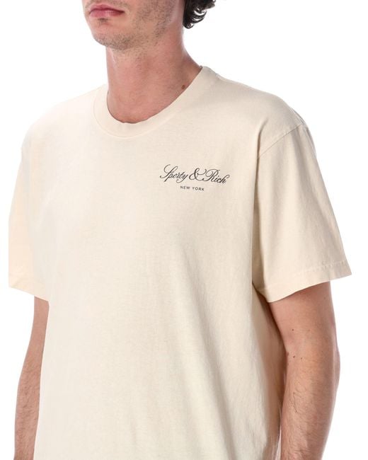 Sporty & Rich Blue Sporty & Rich Vendome T-Shirt for men