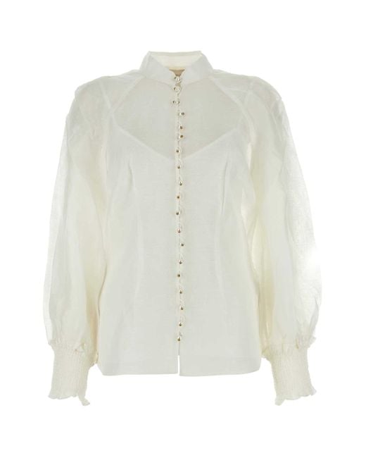 Zimmermann White Organza Natura Blouse