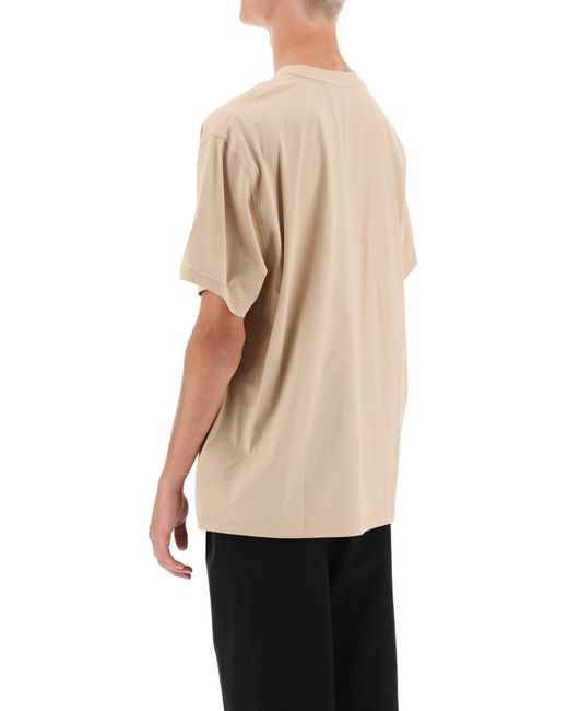 Burberry Tempah T -Shirt mit gestickten EKD in Natural für Herren