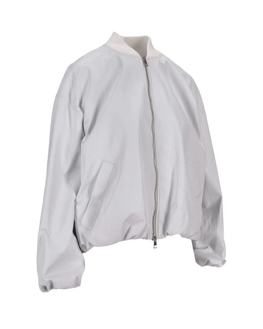 LA ROSE Gray Bomber Nappa Bianco