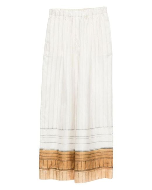 Alysi White Striped Pants