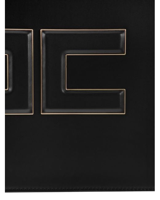 Elisabetta Franchi Black Medium Shopper mit Logo Plaque