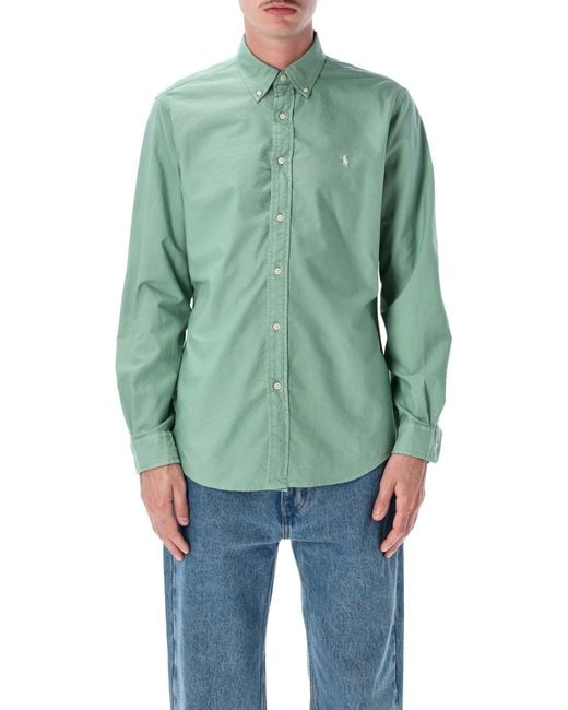 Polo Ralph Lauren Green Custom Fit Cotton Shirt