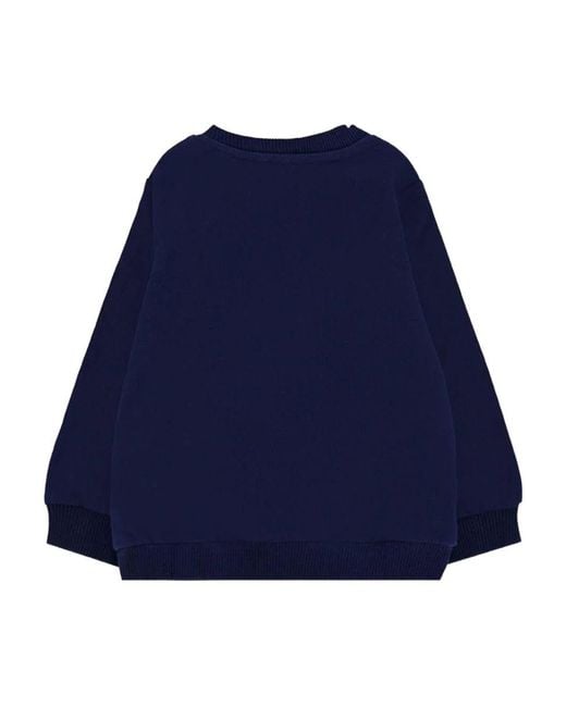 Moschino Blue Hoodless Sweatshirt With Logo