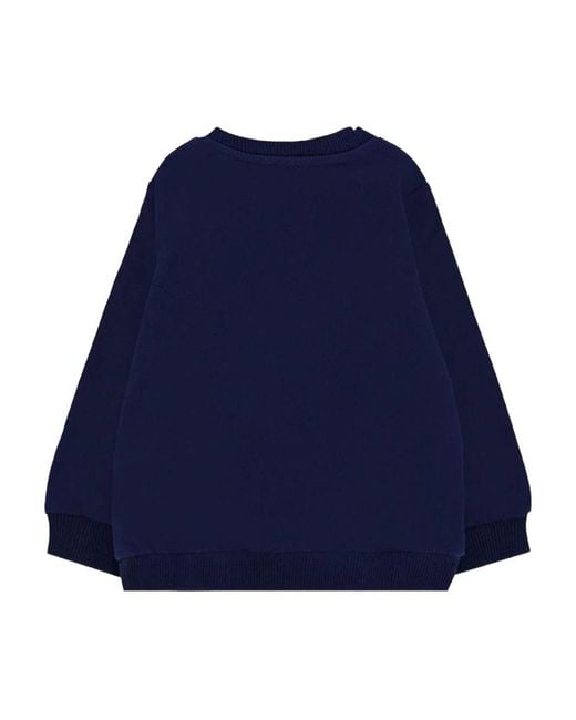 Moschino Blue Hoodless Sweatshirt With Logo