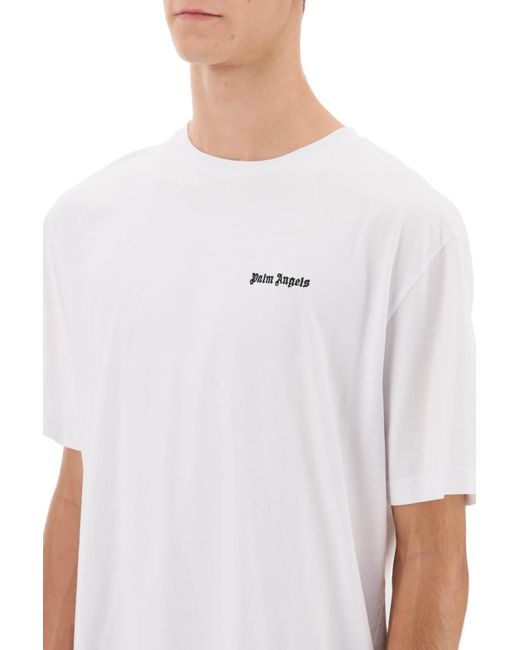 Palm Angels Jersey-T-Shirt mit Logo-Stickerei in White für Herren