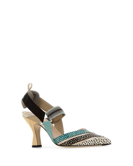 Fendi Multicolor Slingback Heels