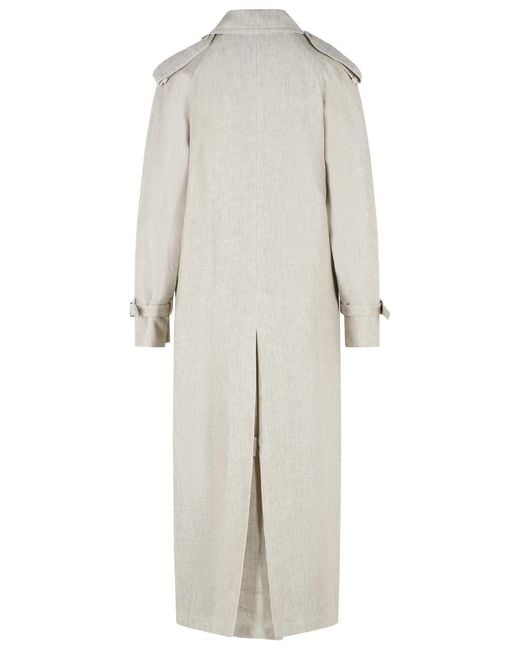 Max Mara Gray Double-Breasted Duster