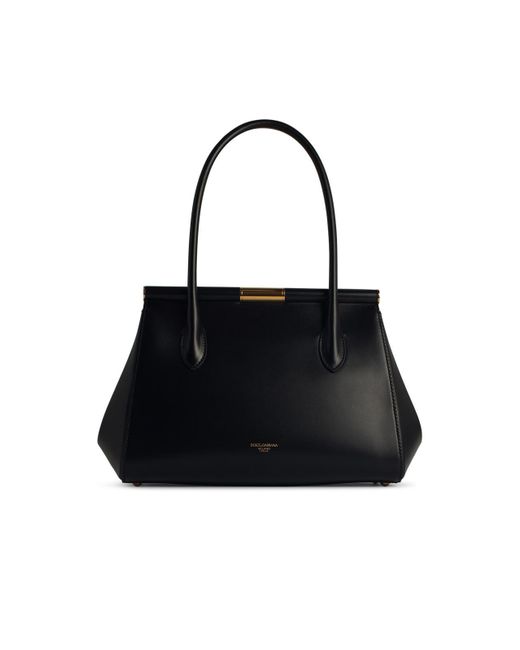 'New Sicile' Black Lear Bag Dolce & Gabbana