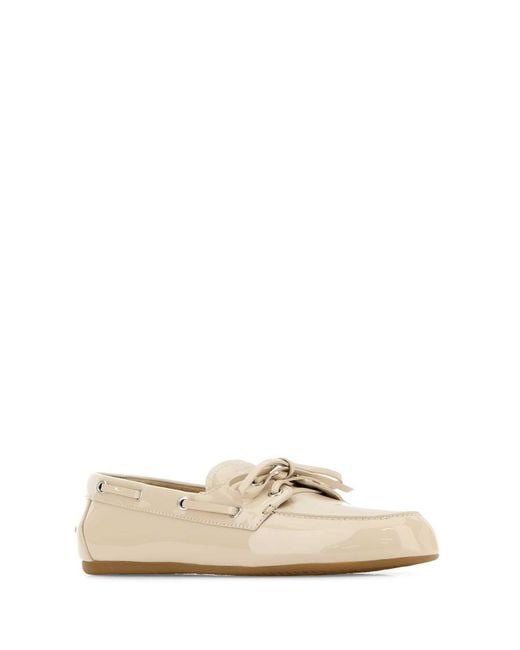 Miu Miu White Ivory Leather Loafers