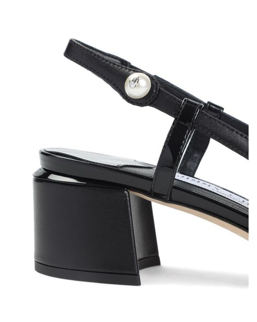 Saint Laurent Black Elisa Patent Leather Slingback Pumps
