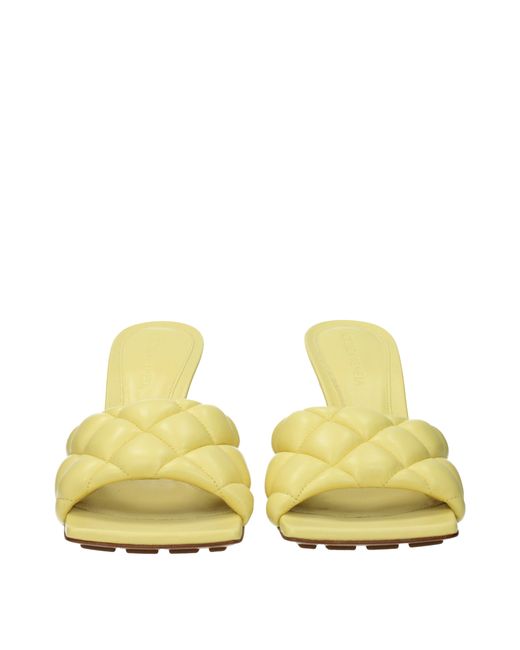 Sandalias Mujeres de cuero amarillo/limón Bottega Veneta de color Yellow