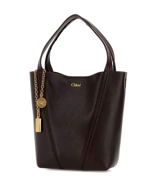 Chloé Black Chloé Spin Small Leather Tote