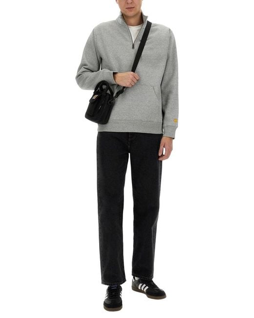 Carhartt Gray Half Zipper Sweatshirt for men