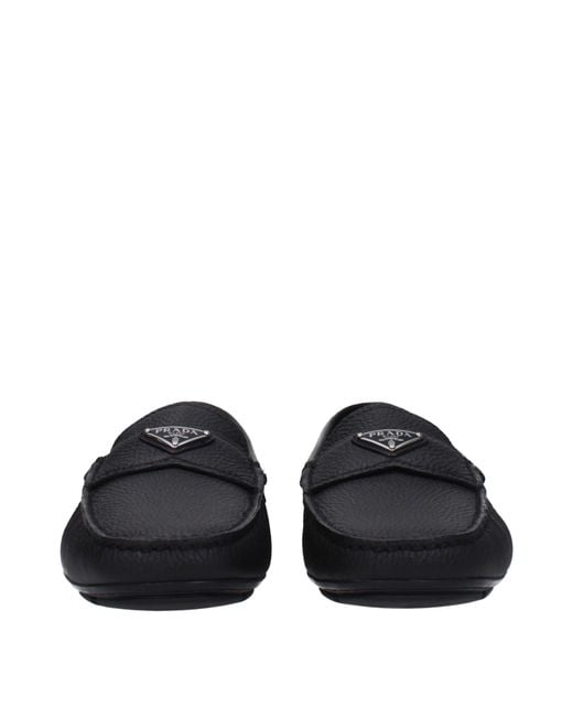 Prada Black Leather Loafers