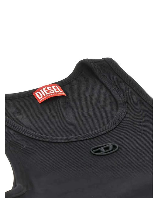 DIESEL Black Knotted Tank Top