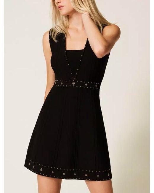 Twinset Black Doppelte Kleider schwarz