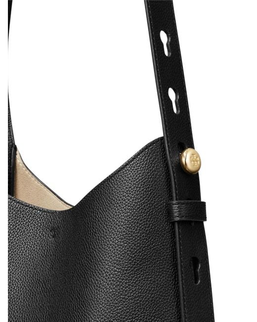 Tory Burch Romy Small Leather Hobo Bag in het Black