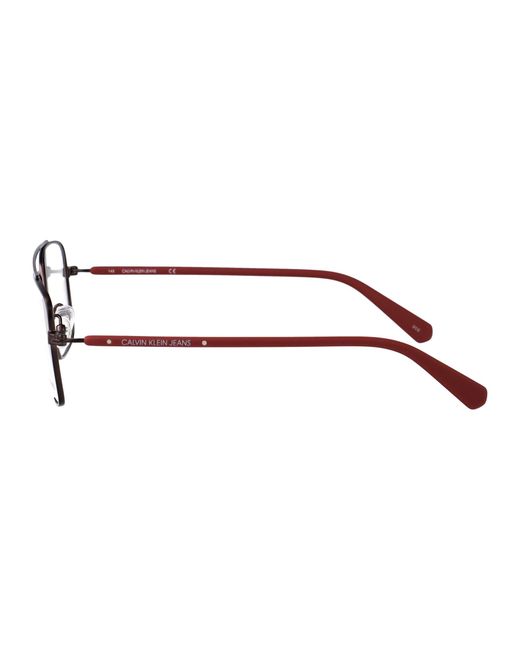 Calvin Klein Multicolor Matte Gunmetal/Oxblood Metal Glasses for men