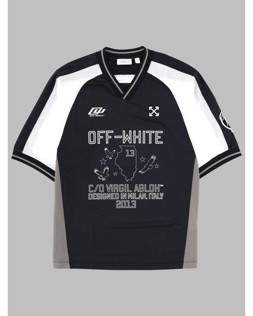 Off-White c/o Virgil Abloh Black T Shirt "Eagle Team Soccer"