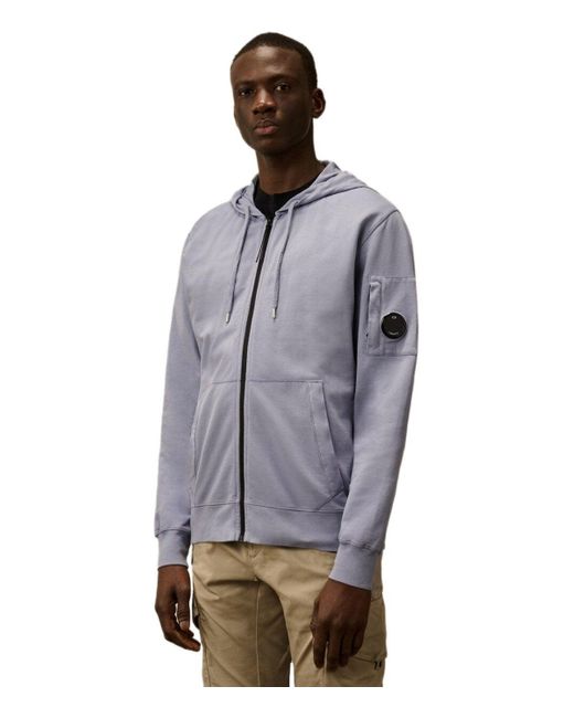 C P Company Blue Light Fleece Lavander Hoodie for men
