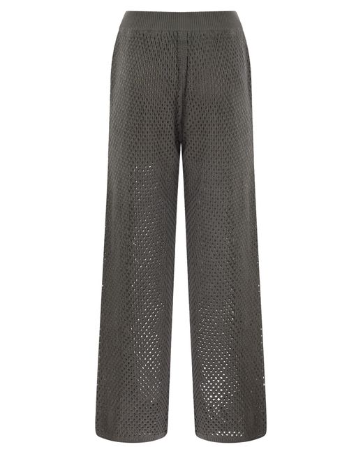 Pantaloni in cotone a maglia di Brunello Cucinelli in Gray