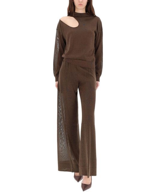 Circus Hotel Brown Viscose-Blend Top