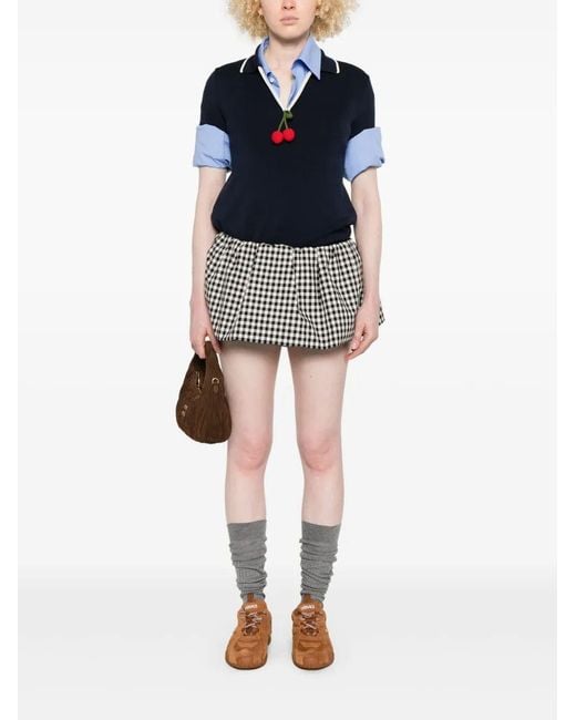 Miu Miu Blue Gonne Vichy