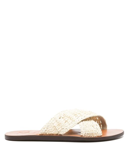 Manebí White Leather Sandals