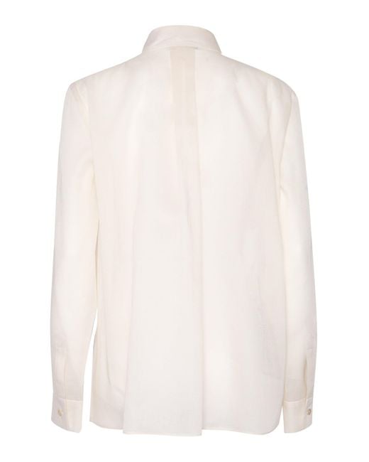 Alberta Ferretti White Cotton Shirt With Classic Collar