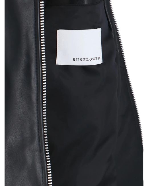 sunflower Black Short Leather Jacket