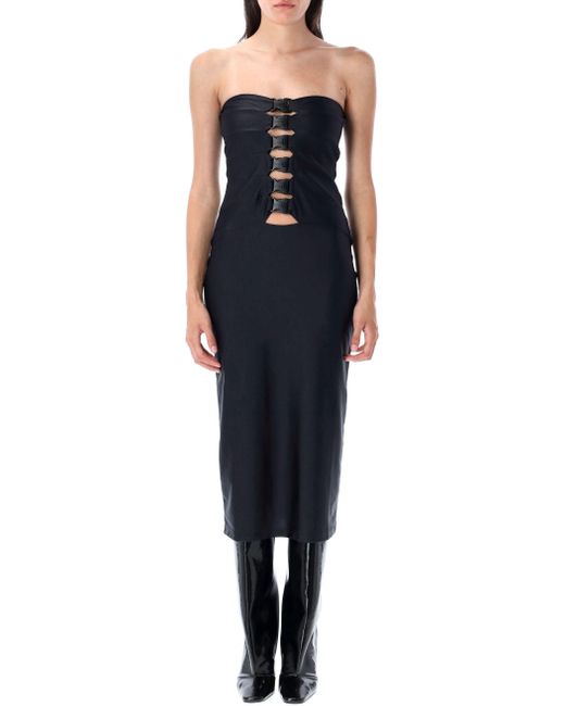 Coperni Blue Multi Buckle Dress