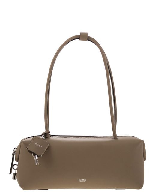 Max Mara Brown Holdallstring Natural Leather Satchel