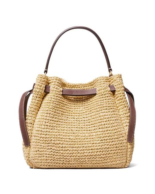 Tory Burch Metallic Romy Woven Bucket Bag