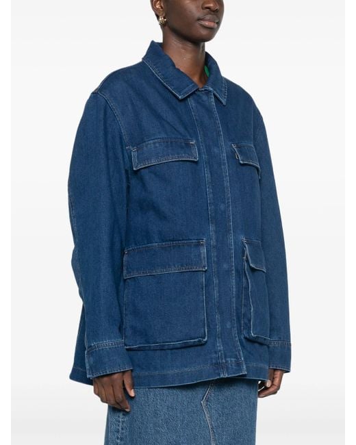 Closed Blue Field Jacket Clothing