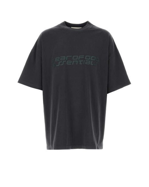 Fear Of God Black Charcoal Cotton Oversize T-shirt for men