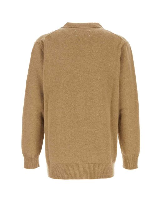 Maison Margiela Natural Cappuccino Wool Cardigan for men