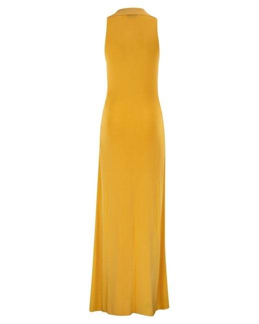Elisabetta Franchi Yellow Abito Di Maglia Sun
