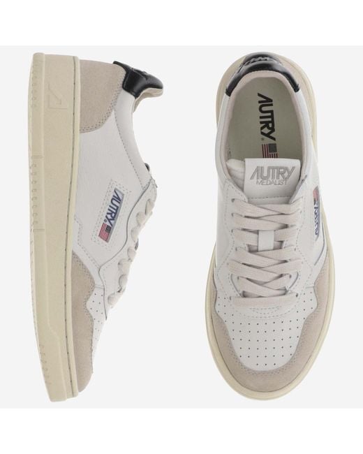 Autry White Low Top Sneakers Medalist Leather