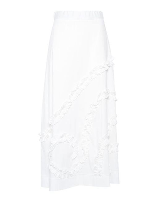 Clips White Pleated Skirt