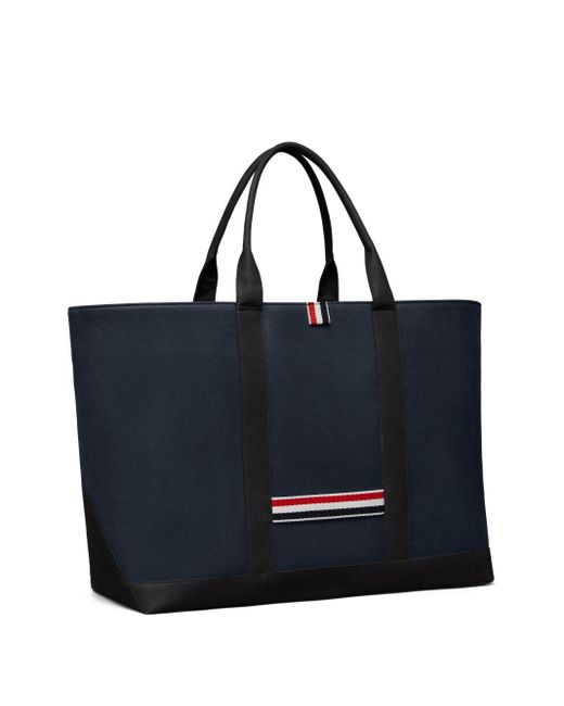 Thom Browne Blue Tool Medium Leather Tote
