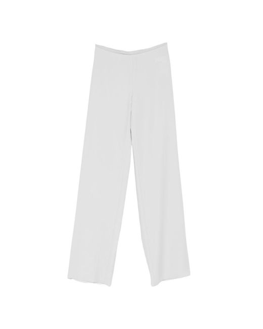 Emporio Armani White Cady Straight-Leg Trousers