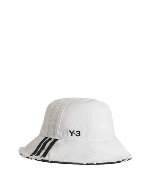 Y-3 White Gestreifte Mütze