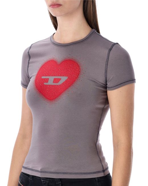 DIESEL Blue T-Uncuties Heart Logo T-Shirt