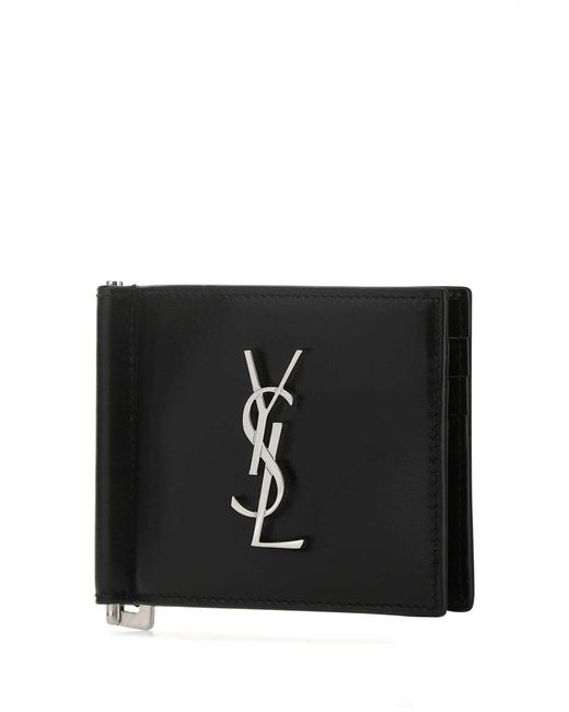 Saint Laurent Black Leather Card Holder for men
