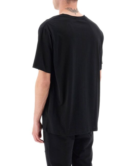 Balmain Logo Druck T -Shirt in Black für Herren
