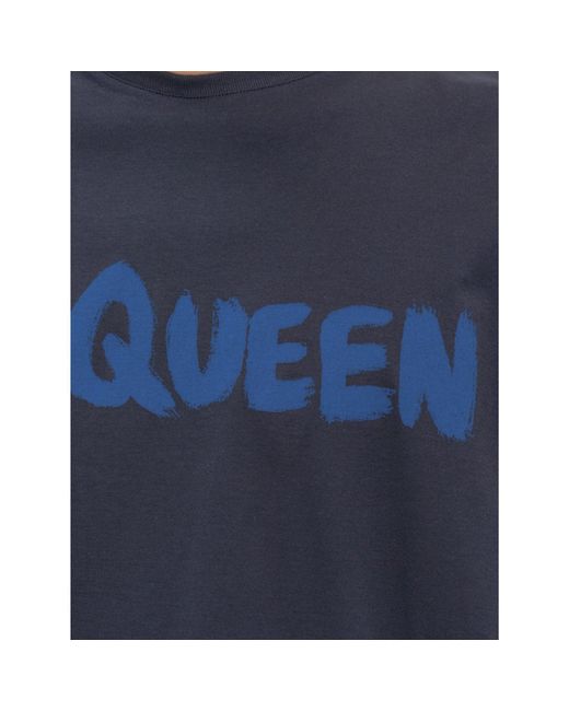 Alexander McQueen Bedrucktes T-Shirt in Blue für Herren
