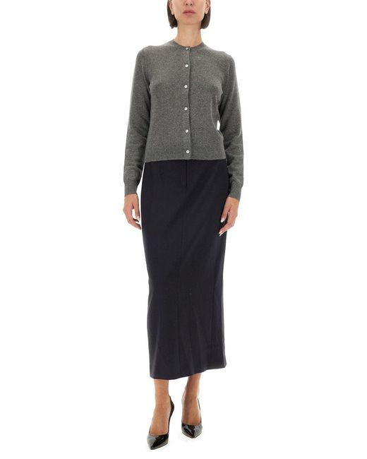 Theory Black Midi Skirt