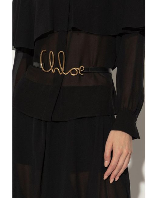 Chloé Metallic Iconic Leather Belt